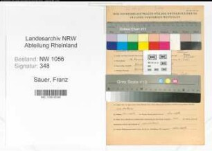 Entnazifizierung Franz Sauer , geb. 16.11.1917 (Lehrer)