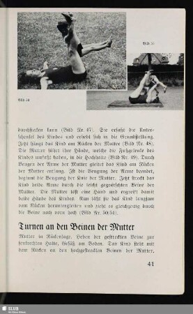 Turnen an den Beinen der Mutter