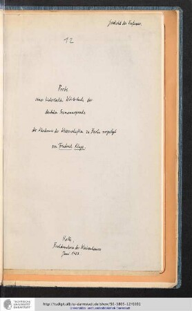 Probe eines historischen Wörterbuchs der deutschen Seemannssprache
