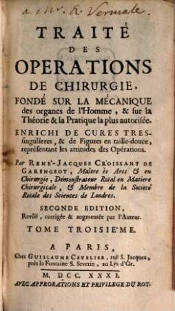 Traité des operations de chirurgie, 3