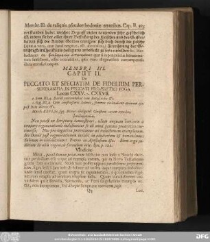 Caput II. De Peccato Et Speciatim De Fidelium Perseverantia In Peccati Praeaeretici Fuga.