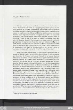 En guise d'introduction