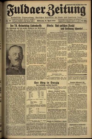 Erste Ausgabe vom Mittwoch, den 10. April 1935.