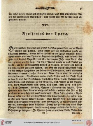 XXV. Apollonius von Tyana