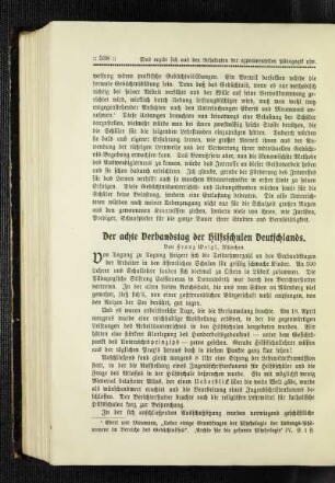 ¬Der¬ achte Verbandstag der Hilfsschulen Deutschlands