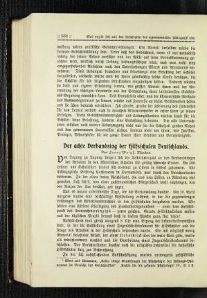 ¬Der¬ achte Verbandstag der Hilfsschulen Deutschlands