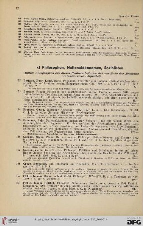 c) Philosophen, Nationalökonomen, Sozialisten (Nr. 152-189)