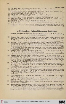 c) Philosophen, Nationalökonomen, Sozialisten (Nr. 152-189)
