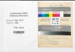Entnazifizierung Horst Fritz , geb. 01.01.1921 (Polizist)