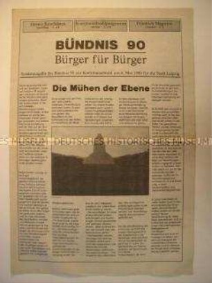 Sonderdruck von Bündnis 90 Leipzig zur Kommunalwahl am 6. Mai 1990