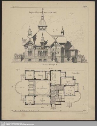Jagdschloss im nordischen Holzstil