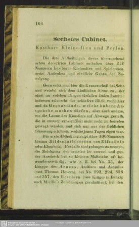 Sechstes Cabinet. Kostbare Kleinodien und Perlen