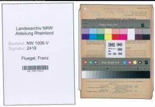 Entnazifizierung Franz Fluegel , geb. 25.01.1906 (Zollsekretaer)