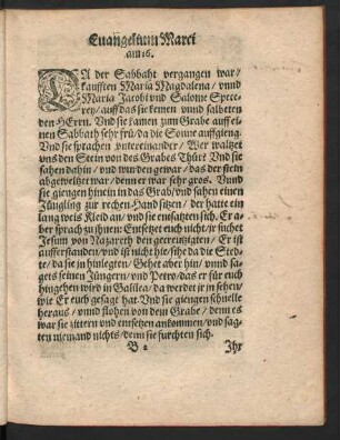 Evangelium Marci am 16.