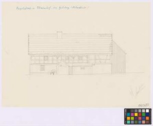 Wilhelmsdorf (Landkreis Goldberg): Umgebindehaus. Haupthaus (Seiten-Ansicht)