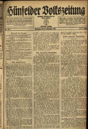 Ausgabe vom Mittwoch, den 21. Dezember 1921.