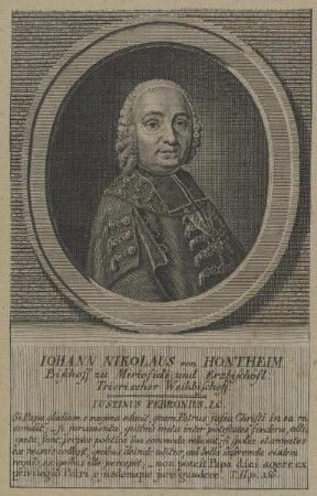 Bildnis des Iohann Nikolaus von Hontheim