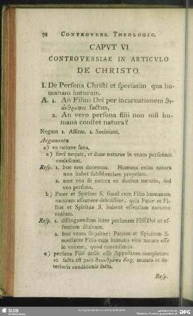 Caput VI. Controversiae In Articulo De Christo