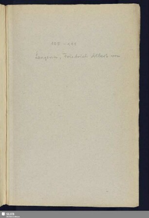 105-111. Langenn, Friedrich Albert von