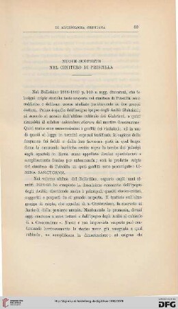 5.Ser.1.1890: Nuove scoperte nel cimitero di Priscilla