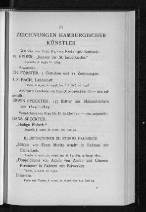 Zeichnungen Hamburgischer Künstler