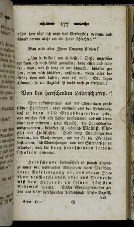 Von den herrschenden Leidenschaften.