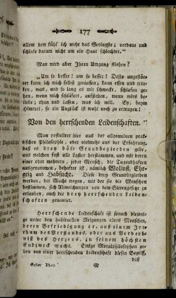 Von den herrschenden Leidenschaften.