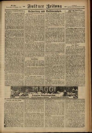 Zweite Ausgabe vom Donnerstag, den 18. Dezember 1924.