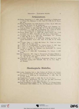 Schaumünzen (Nr. 272-285)