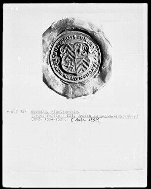 Siegel Philipps III., Grafen zu Hanau-Lichtenberg