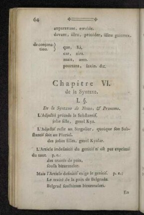Chapitre VI. de la Syntaxe.