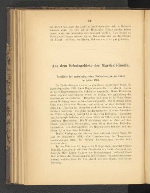 Resultate der meteorologischen Beobachtungen zu Jaluit im Jahre 1894.