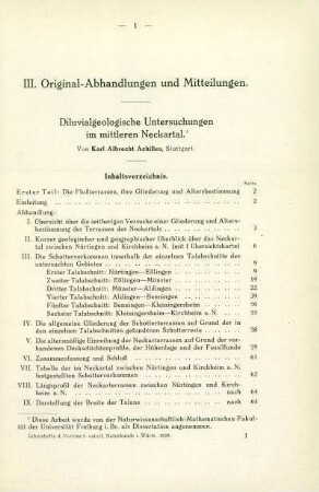 Diluvialgeologische Untersuchungen im mittleren Neckartal