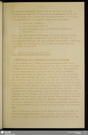III. Arbeitsweise des Kalorimeters