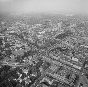 Innenstadt von Leipzig : Blick vom Musikviertel Richtung Nordosten