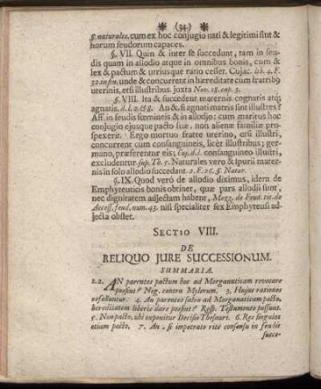 Sectio VIII. De Reliquo Jure Successionum.