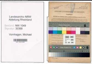 Entnazifizierung Michael Vornhagen , geb. 17.10.1891 (Lokfuehrer)
