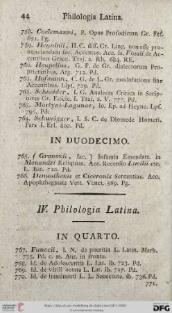 IV. Philologia Latina