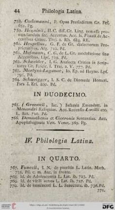 IV. Philologia Latina