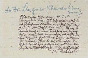 Brief an die Odol-Werke Dr. Lingner