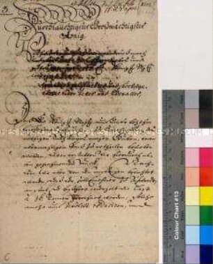 Dankschreiben von Dorothea Maria Herzogin von Sachsen-Meiningen an Friedrich I. König in Preußen