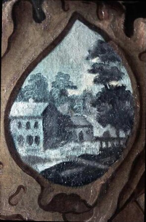 Kartusche mit Landschaft (unter dem Bild: Hermes und Argus)