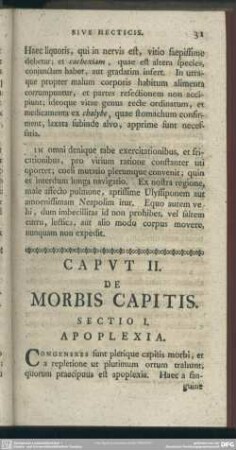 Caput II. De Morbis Capitis