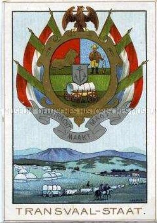 Postkarte mit Wappen der Südafrikanischen Republik