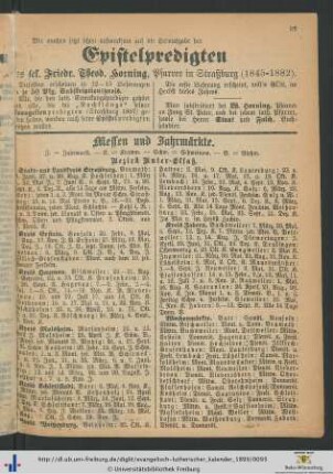 Messen und Jahrmärkte.