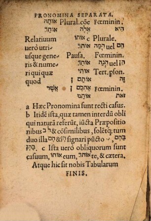 Tabula in Grammaticen Hebraeam