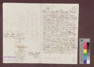 Die badische Landesadministration kauft von Nikolaus Eschbacher zu Kandern 5 Jauchert Wald um 64 Gulden.