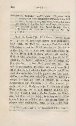 474-479 [Rezension] Bibliotheca historica medii aevi
