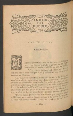 Capítulo LXV - Malas noticias