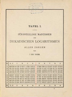 Fünfstellige logarithmische und trigonometrische Tafeln nebst einer größeren Anzahl von Hilfstafeln